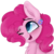 Size: 1024x1024 | Tagged: dead source, safe, artist:_spacemonkeyz_, pinkie pie, earth pony, pony, g4, bust, cheek fluff, chest fluff, cute, diapinkes, ear fluff, female, flower, flower in hair, fluffy, hair over one eye, mare, one eye closed, open mouth, portrait, shoulder fluff, simple background, solo, transparent background