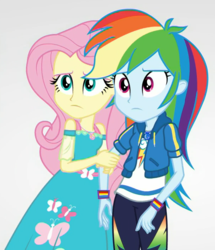 Size: 607x707 | Tagged: safe, screencap, fluttershy, rainbow dash, equestria girls, equestria girls specials, g4, my little pony equestria girls: better together, my little pony equestria girls: rollercoaster of friendship, cropped, female, geode of fauna, geode of super speed, magical geodes, shipping fuel