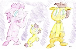 Size: 2725x1764 | Tagged: safe, artist:ptitemouette, cheese sandwich, pinkie pie, oc, oc:cheese party, g4, next generation, nonbinary, offspring, parent:cheese sandwich, parent:pinkie pie, parents:cheesepie