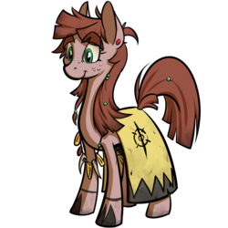 Size: 800x800 | Tagged: safe, artist:kalemon, oc, oc only, earth pony, pony, clothes, cultist, female, jewelry, mare, necklace, paint on fur, robe, simple background, solo, transparent background