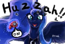 Size: 2039x1377 | Tagged: safe, artist:oberon826, princess luna, alicorn, pony, g4, female, hazard trigger, huzzah, imminent henshin, imminent nightmare moon, kamen rider, kamen rider build, magic, mare, oh crap, oh no, pun, solo, telekinesis, this will end in death, this will end in tears, this will end in tears and/or death, this will not end well, xk-class end-of-the-world scenario, yabei