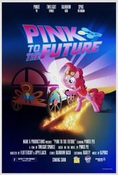 Size: 5530x8192 | Tagged: safe, pinkie pie, g4, official, '83, 1983, 80s, absurd resolution, back to the future, estin83, marty mcfly, movie poster, my little pony logo, parody, pinkie klein, pinkie mcpie, poster