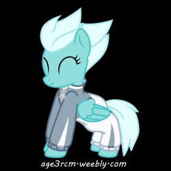 Size: 800x800 | Tagged: safe, artist:age3rcm, fleetfoot, pegasus, pony, g4, animated, black background, cute, dancing, eyes closed, female, mare, no sound, simple background, smiling, solo, warmup suit, webm