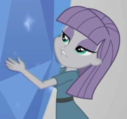 Size: 510x478 | Tagged: safe, screencap, maud pie, equestria girls, equestria girls series, g4, rarity investigates: the case of the bedazzled boot, amethyst, cropped, female, lidded eyes, maud being maud, rarity investigates (eqg): applejack, solo
