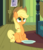 Size: 1251x1441 | Tagged: safe, artist:bugplayer, artist:slb94, applejack, earth pony, pony, g4, behaving like a dog, cute, female, jackabetes, mare, pet bowl, plate, sitting, solo