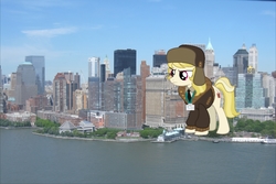 Size: 3548x2364 | Tagged: safe, artist:gabrielwoj, artist:jerryakira79, march gustysnows, earth pony, pony, g4, female, giant pony, high res, highrise ponies, irl, macro, photo, ponies in real life