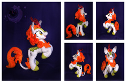 Size: 3232x2124 | Tagged: safe, artist:legadema, autumn blaze, kirin, g4, season 8, sounds of silence, customized toy, female, happy, high res, irl, open mouth, photo, plushie, solo, that was fast, toy