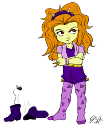 Size: 3001x3576 | Tagged: safe, artist:piojote, adagio dazzle, fly, equestria girls, g4, boots, chibi, female, high res, shoes, simple background, solo, transparent background