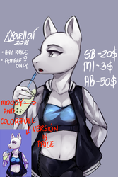 Size: 1000x1500 | Tagged: safe, artist:varllai, anthro, advertisement, any race, commission, moody, solo, your character here