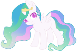 Size: 1242x842 | Tagged: safe, artist:rumista, princess celestia, pony, g4, crown, female, jewelry, looking at you, mare, regalia, simple background, solo, transparent background
