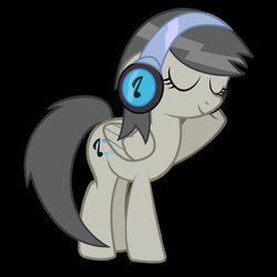 Size: 894x894 | Tagged: safe, artist:biel56789, oc, oc only, oc:chip trip, pegasus, pony, black background, eyes closed, female, headphones, mare, simple background, solo