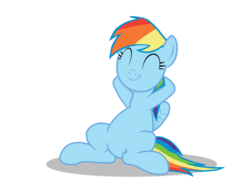 Size: 1024x768 | Tagged: safe, artist:lachlandingoarchive, rainbow dash, pony, g4, belly, cute, dashabetes, eyes closed, female, hooves behind head, relaxing, simple background, smiling, solo, transparent background, vector