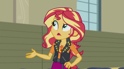 Size: 1280x720 | Tagged: safe, screencap, sunset shimmer, equestria girls, g4, my little pony equestria girls: better together, rarity investigates: the case of the bedazzled boot, female, geode of empathy, solo