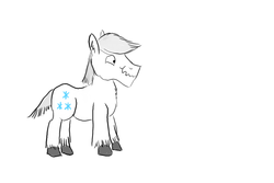 Size: 1800x1200 | Tagged: safe, artist:horsesplease, double diamond, earth pony, pony, g4, imminent laughing, male, smiling, solo, stallion, unshorn fetlocks, wavy mouth, white