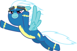 Size: 8000x5257 | Tagged: safe, artist:fruft, fleetfoot, pony, g4, absurd resolution, clothes, female, flying, goggles, show accurate, simple background, solo, transparent background, uniform, vector, wonderbolts, wonderbolts uniform