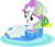 Size: 3537x3064 | Tagged: safe, artist:punzil504, coconut cream, earth pony, pony, g4, female, filly, high res, inflatable, inflatable bird, inflatable duck, inner tube, open mouth, pool toy, simple background, smiling, solo, transparent background, vector