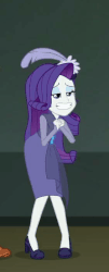 Size: 282x696 | Tagged: safe, screencap, rarity, equestria girls, equestria girls series, g4, rarity investigates: the case of the bedazzled boot, animated, cropped, detective rarity, drama queen, fantasizing, female, gif, hat, marshmelodrama, out of context, pillbox hat, rarity being rarity, rarity investigates (eqg): applejack, solo