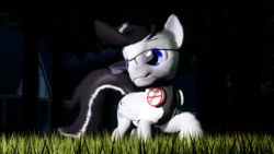 Size: 3840x2160 | Tagged: safe, artist:crakilsbay, oc, oc only, oc:chopsticks, pegasus, pony, 3d, glasses, high res, imminent boop, imminent non-consensual booping, male, night, raised hoof, solo, stallion