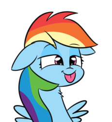 Size: 1444x1562 | Tagged: safe, artist:artiks, rainbow dash, pegasus, pony, g4, :p, female, mare, silly, simple background, solo, tongue out, white background