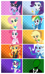 Size: 3106x5092 | Tagged: safe, edit, applejack, dj pon-3, fluttershy, pinkie pie, rainbow dash, rarity, sci-twi, sunset shimmer, trixie, twilight sparkle, vinyl scratch, oc, oc:anon, butterfly, human, equestria girls, g4, my little pony equestria girls: better together, 4chan, apple, balloon, bow, choose anon, choose applejack, choose dj pon-3, choose fluttershy, choose pinkie pie, choose rainbow dash, choose rarity, choose sunset shimmer, choose trixie, choose twilight sparkle, clothes, cloud, cowboy hat, cutie mark, cutie mark on clothes, cyoa, food, freckles, glasses, hairpin, hat, headphones, high res, hoodie, humane five, humane seven, humane six, jacket, jewelry, leather jacket, leather vest, magical geodes, music notes, necktie, pants, ponytail, shirt, skirt, spikes, stars, stetson, suit, sun, sunglasses, sweatband, thunderbolt, wall of tags, wristband, xk-class end-of-the-world scenario