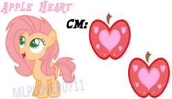 Size: 1024x589 | Tagged: safe, artist:mlplover0711, oc, oc only, oc:apple heart, earth pony, pony, base used, colored pupils, female, filly, offspring, parent:big macintosh, parent:fluttershy, parents:fluttermac, simple background, solo, transparent background, watermark