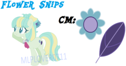 Size: 964x507 | Tagged: safe, artist:mlplover0711, oc, oc only, oc:flower snips, earth pony, pony, base used, crack ship offspring, female, mare, offspring, parent:coco pommel, parent:zephyr breeze, raised hoof, simple background, solo, transparent background, watermark