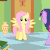 Size: 720x720 | Tagged: safe, screencap, fluttershy, twilight sparkle, pony, g4, green isn't your color, animated, book, cropped, female, frustrated, gif, i could just kick something, kick, kicking, stamping hoof, vase, wobble