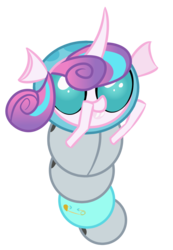 Size: 1066x1539 | Tagged: safe, artist:venaf, princess flurry heart, changeling, changeling larva, demon, g4, atg 2018, baby, changelingified, cloth diaper, diaper, newbie artist training grounds, safety pin, simple background, species swap, transparent background, wat