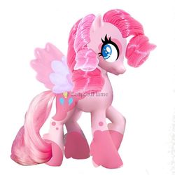 Size: 750x750 | Tagged: safe, artist:eclipsedflame, pinkie pie, pegasus, pony, g4, concave belly, female, g5 concept leak style, g5 concept leaks, irl, photo, photoshop, pinkie pie (g5 concept leak), toy