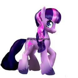 Size: 1080x1080 | Tagged: safe, artist:eclipsedflame, twilight sparkle, earth pony, pony, g4, concave belly, female, g5 concept leak style, g5 concept leaks, irl, photo, photoshop, toy, twilight sparkle (g5 concept leak)