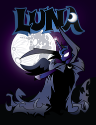 Size: 386x500 | Tagged: safe, artist:samoht-lion, princess luna, spirit of hearth's warming yet to come, alicorn, pony, a hearth's warming tail, g4, cloak, clothes, female, full moon, hoof shoes, majestic, mare, mare in the moon, moon, solo, spawn