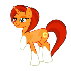 Size: 1024x1024 | Tagged: safe, artist:koharuveddette, stellar flare, pony, g4, season 8, the parent map, deviantart watermark, female, missing accessory, simple background, solo, transparent background, watermark