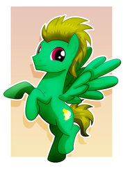 Size: 1600x2263 | Tagged: safe, artist:jucamovi1992, oc, oc only, oc:champion wings, pegasus, pony, male, smiling, solo, stallion