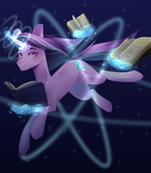 Size: 3500x4000 | Tagged: safe, artist:moon--freak, artist:shimayaeiko, starlight glimmer, pony, unicorn, g4, book, collaboration, female, magic, mare, solo