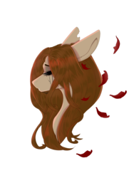 Size: 4284x5712 | Tagged: safe, artist:charlotteartz, oc, oc only, oc:maya, pony, absurd resolution, bust, eyes closed, female, mare, petal, portrait, simple background, solo, transparent background