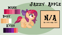 Size: 1189x674 | Tagged: safe, artist:ipandacakes, oc, oc:jazzy apple, earth pony, pony, bow, female, filly, hair bow, offspring, parent:apple bloom, parent:tender taps, parents:tenderbloom