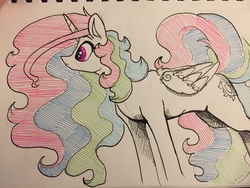 Size: 1280x960 | Tagged: safe, artist:greyscaleart, princess celestia, alicorn, pony, g4, female, solo, traditional art