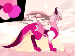Size: 2560x1920 | Tagged: safe, artist:pd123sonic, dragon, gem (race), barely pony related, diamond, dragoness, dragonified, female, gem, gem dragon, pink, pink diamond, pink diamond (steven universe), solo, spoilers for another series, steven universe