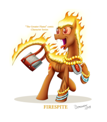 Size: 1200x1372 | Tagged: safe, artist:bonaxor, oc, oc only, oc:firespite, fire pony, original species, female, open mouth, simple background, solo, transparent background