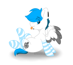 Size: 4584x4091 | Tagged: safe, artist:maximkoshe4ka, oc, oc only, oc:jeremy, pegasus, pony, absurd resolution, clothes, male, simple background, socks, solo, stallion, striped socks, tongue out, transparent background