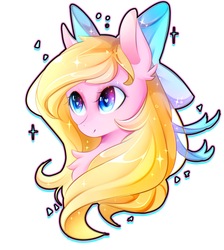 Size: 1884x2102 | Tagged: safe, artist:koveliana, derpibooru exclusive, oc, oc only, oc:bay breeze, pegasus, pony, bow, bust, cute, female, hair bow, heart eyes, mare, portrait, simple background, white background, wingding eyes