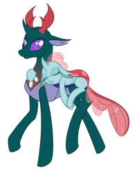 Size: 1280x1614 | Tagged: safe, artist:puddingskinmcgee, ocellus, pharynx, changedling, changeling, g4, carrying, commission, cute, diaocelles, duo, duo male and female, female, headcanon, headcanon in the comments, male, pharybetes, prince pharynx, simple background, sleeping, transparent background