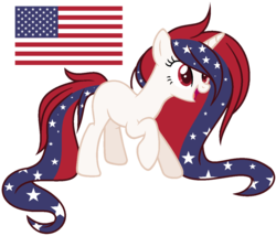 Size: 1024x876 | Tagged: dead source, safe, artist:cosmicwitchadopts, pony, unicorn, female, mare, nation ponies, ponified, simple background, solo, transparent background, united states