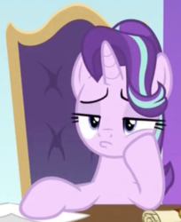 Size: 1103x1352 | Tagged: safe, screencap, starlight glimmer, pony, unicorn, a matter of principals, g4, bored, cropped, faic, female, hoof on cheek, pouting, solo