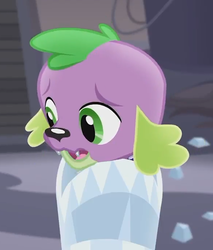 Size: 586x688 | Tagged: safe, screencap, spike, spike the regular dog, dog, equestria girls, g4, my little pony equestria girls: better together, rarity investigates: the case of the bedazzled boot, rarity investigates: the case of the bedazzled boot: trixie, bedazzled boot, boot, cute, fangs, male, puppy, sad, spikabetes