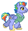 Size: 96x108 | Tagged: safe, artist:botchan-mlp, bow hothoof, pegasus, pony, g4, animated, bowabetes, cute, desktop ponies, gif, male, pixel art, simple background, smiling, solo, sprite, stallion, transparent background, trotting