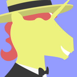 Size: 920x920 | Tagged: safe, artist:needthistool, flim, pony, unicorn, g4, bowtie, bust, grin, hat, horn, lineless, male, minimalist, modern art, portal, portrait, profile, silhouette, simple background, smiling, solo, stallion