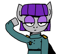 Size: 512x448 | Tagged: safe, artist:grinwild, maud pie, earth pony, semi-anthro, g4, female, military, military uniform, salute, solo