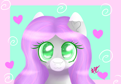 Size: 6500x4500 | Tagged: safe, artist:sweethearts11, oc, oc only, oc:miracle shiny, pony, :3, absurd resolution, bust, female, mare, portrait, solo