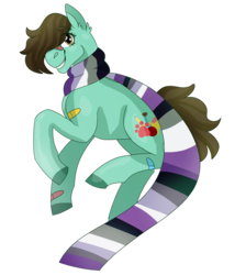 Size: 2479x2761 | Tagged: safe, artist:unicorn-mutual, oc, oc only, oc:hodge podge, earth pony, pony, asexual pride flag, clothes, female, high res, mare, pride, scarf, simple background, solo, transparent background